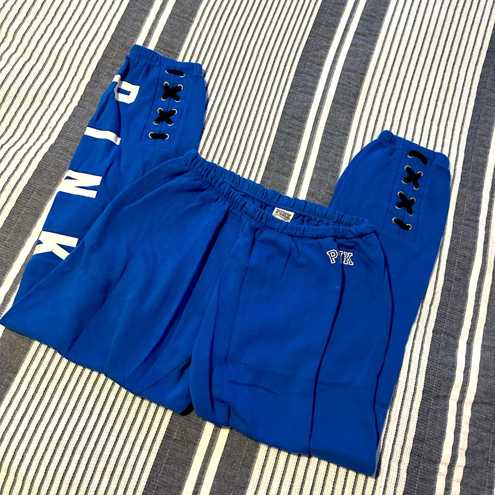 PINK blue sweat pants